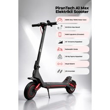 Pirantech A1 Max Elektrikli Scooter 500W – 750W Kırmızı | Uzun Menzil | Mobil Uygulama | Çift Amortisör