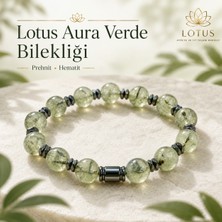 Lotus Atölye ve İyi Yaşam Merkezi 💚 Denge & Yenilenme Premium Bileklik – Prehnit & Hematit Doğal Taş Bileklik