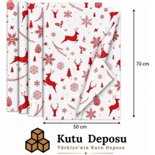 Kutu Deposu 50X70 cm Beyaz Yeni Yıl Desenli Pelur Kağıt (1kg)