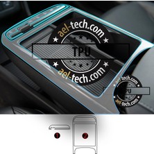 OROEL OTOMOTİV Hyundai Tucson Uyumlu Vites Etrafı Piano Black Tpu Koruyucu 2li Set 2025-2026