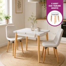 Vilinze Tosya Sandalye Avanos Ahşap Mdf Mutfak Masası Takımı - 90X120 cm