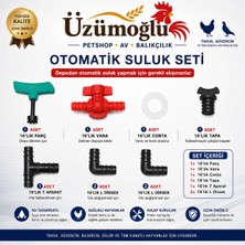Üzümoğlu 16’lık Otomatik Suluk Seti Tavuk, Güvercin, Bıldırcın ve Tüm Kanatlı Hayvanlar Için Depodan Otomatik Suluk Kurulum Seti (Panç, Vana, Conta, Tapa, T Aparat, L Dirsek)
