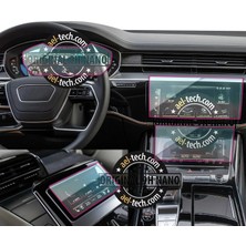 OROEL OTOMOTİV Audi A8/A8L Navigasyon,dijital Gösterge,klima Kontrol ve Arka Tablet Uyumlu 9h Nano Ekran Koruyucu 4’lü Set 2022-2026