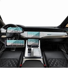 OROEL OTOMOTİV Yeni Audi Q7 Navigasyon Dijital Gösterge 9h Nano ve Piano Black Uyumlu Tpu Koruyucu 9lu Set
