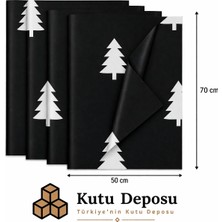 Kutu Deposu 50X70 cm Siyah Çam Ağacı Desenli Pelur Kağıt (1kg)
