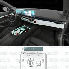 OROEL OTOMOTİV Bmw 5 Seri Uyumlu Navigasyon Dijital Gösterge Nano ve Piano Black 9h Tpu Koruyucu 10 Lu Set 2024-2026