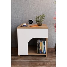 Alpa Ev Mobilya Çok Amaçlı Modern Açık Raflı Komodin Yan Sehpa Yatak Odası Dekoratif Mini Kitaplık