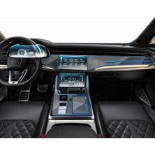 OROEL OTOMOTİV Yeni Audi Q7 Navigasyon Dijital Gösterge 9h Nano ve Piano Black Uyumlu Tpu Koruyucu 8li Set 2019-2024