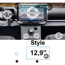 OROEL OTOMOTİV Volkswagen T-Roc Style,r Line Uyumlu 12,9" Navigasyon ve Home Tuşu 9h Nano Ekran Koruyucu 2li Set 2026-27