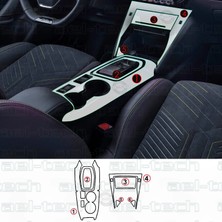 OROEL OTOMOTİV Peugeot 208 ve E-208 Uyumlu Vites Etrafı Piano Black Tpu Koruyucu 6 Lı Set 2023-2026