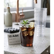 e ERTA 10 Adet 350 cc Sert Plastik Pet Limonata Milkshake Bardağı , Sunum Bardağı , Soğuk Içecek Bardağı