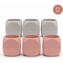 Karasu Küp Saksı 6lı Set- Sukulent,kaktü,bitki
