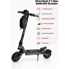 Pirantech F1 Max Elektrikli Scooter 2000W Turuncu | Mobil Uygulama | Çift Amortisör | Uzun Menzil