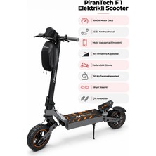 Pirantech F1 Elektrikli Scooter 1000W Turuncu | Mobil Uygulama | Çift Amortisör | Uzun Menzil