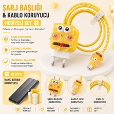 Jolita iPhone 14 Uyumlu Nano Ekran Koruyucu Hediyeli Şarj Başlığı & Kablo Koruyucu Koruma Seti