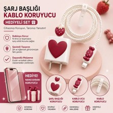 Jolita iPhone 15 Uyumlu Nano Ekran Koruyucu Hediyeli Şarj Başlığı & Kablo Koruyucu Koruma Seti