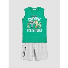 Lc Waikiki Yeni Sezon Minecraft Baskılı Bisiklet Yaka Erkek Çocuk Pijama Takımı
