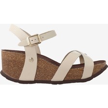   Kadın Sandalet G106776 Genuins Cannes Embossed Leather Chalk