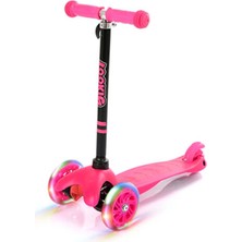 Empressco Pembe 3 Tekerlekli LED Işıklı Scooter, Eğlence ve Güvenli Sürüş Imkanı