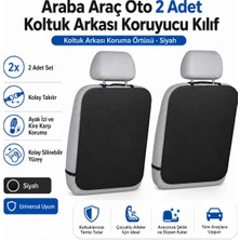 Magic Lady Araba Araç Oto 2 Adet Koltuk Arkası Koruyucu Kılıf Örtü Koltuk Arkası Koruma Siyah