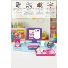 Farbu Oyuncak Sesli ve Işıklı Çocuk Kasa Oyun Seti Hesap Makineli Eğitici Mini Alışveris Kasası Oyuncak Seti