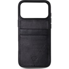 Zawa Apple iPhone 17 Pro Uyumlu Suni Deri Kartlık Arka Koruma Kılıf