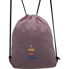 Hero Tasarım Hero tasarım It Well Be Okay - Ipli Spor Sırt Çantası - Günlük - Okul 35*46CM One Size | INN1012