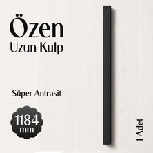 Badem10 Özen (1 Adet) Mat Siyah Renk Çekmece Kulp 1184 mm Modern Uzun Dolap Mobilya Kulbu Kulp