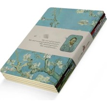 Bella Vista A5 Boyutunda 4'lü Defter Seti - Çizgisiz, Van Gogh Temalı