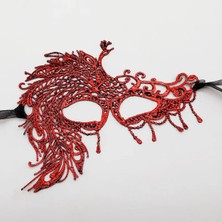 Sb Shopping Kırmızı Dantel Masquerade Maskesi 4 No