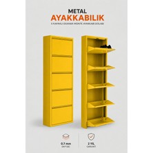 Alıç Metal Ayakkabılık Dolabı 5 Kapaklı Duvara Monte Ergonomik Tasarım 169X50X15 cm 0.7 mm Dkp Sac ve Montaj Vidaları