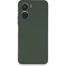 TKÇ Vivo Y16 Kılıf Nano Içi Kadife Silikon - Koyu Yeşil