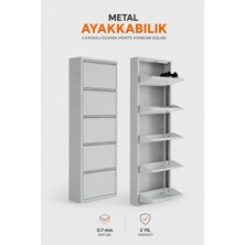 Alıç Metal Ayakkabılık Dolabı 5 Kapaklı Duvara Monte Ergonomik Tasarım 169X50X15 cm 0.7 mm Dkp Sac ve Montaj Vidaları
