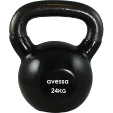 Avessa 24 kg Siyah Kettlebell Dambıl Vinyl Kaplama ile Yüksek Performans ve Dayanıklılık