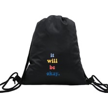 Hero Tasarım Hero tasarım It Well Be Okay - Ipli Spor Sırt Çantası - Günlük - Okul 35*46CM One Size | INN1012
