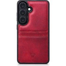 Zawa Samsung Galaxy S26 Uyumlu Suni Deri Kartlık Arka Koruma Kılıf