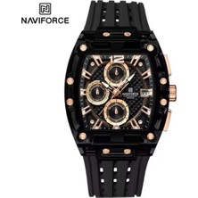 Naviforce Silikon Kordon Analog Erkek Kuvars Kol Saati Siyah