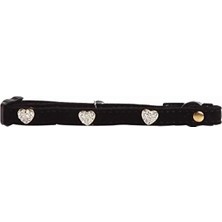 Bella Vista Kalp Taşlı Parlak Kedi Boyun Tasması, 30 cm