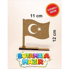 Empressco Boyanabilir Türk Bayrağı Standlı Ahşap Oyuncak, Eğlenceli ve Öğretici Aktivite