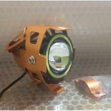 Moto Ulusoy Sarı Kafesli Sis Farı Beyaz Angelli 3 Modlu Çakarlı 1 Adet