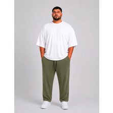 Limitless Wear Erkek Büyük Beden Rahat Kalıp Paça Reçmeli Ince Eşofman Altı