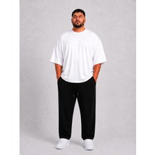Limitless Wear Erkek Büyük Beden Rahat Kalıp Paça Reçmeli Ince Eşofman Altı