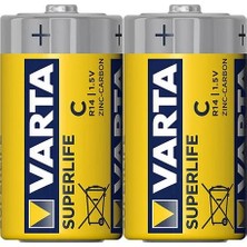 Varta Superlife Çinko Orta C Boy Pil (24'lü Paket)