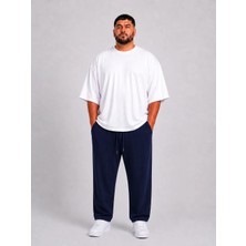 Limitless Wear Erkek Büyük Beden Rahat Kalıp Paça Reçmeli Ince Eşofman Altı