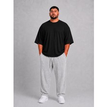 Limitless Wear Erkek Büyük Beden Rahat Kalıp Paça Reçmeli Ince Eşofman Altı