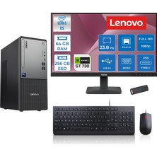 Lenovo Thinkcentre Neo 50T Gen 6 Intel Core Ultra 5 225 Upto 4.9ghz 64GB Ddr5 256GB SSD 4GB/GT730 Freedos +23.8"fhd Monitör Masaüstü Bilgisayar 13BD007UTR2425F21+ZETTAUSBBELLEK