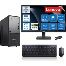 Lenovo Thinkcentre Neo 50T Gen 6 Intel Core Ultra 5 225 Upto 4.9ghz 16GB Ddr5 4tb SSD 8GB/RTX5050 Freedos +23.8"fhd Monitör Masaüstü Bilgisayar 13BD007UTR2424F05+ZETTAUSBBELLEK