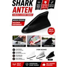 PINUKS Anten Shark Kablolu Altı Silikonlu Siyah Aksesuar Dünyası