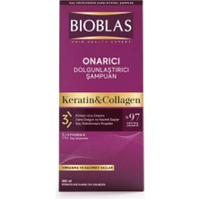 Bioblas Keratin & Kolajen Onarıcı Dolgunlaştırıcı Saç Bakım Şampuanı 360 Ml İnce ve Yıpranmış Saçlar