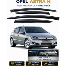 Sunplex Opel Astra H 2004-2009 Cam Rüzgarlığı Takım 4 Lü Takım Rüzgar Kesici Yağmur Önleyici Uyumlu